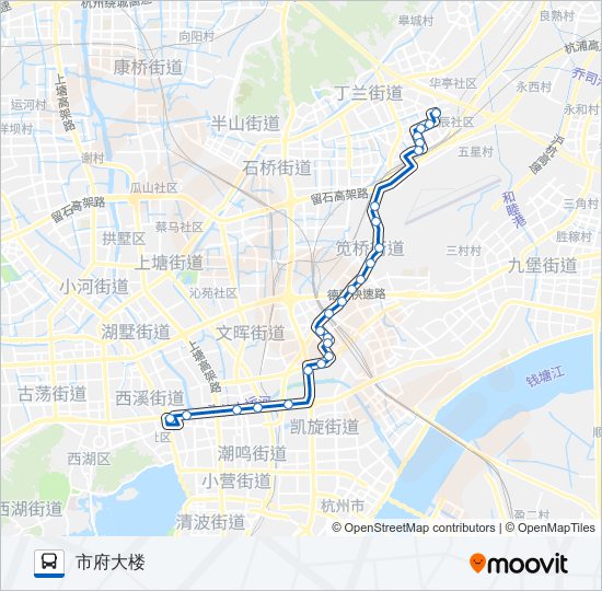 公交B支2路的线路图