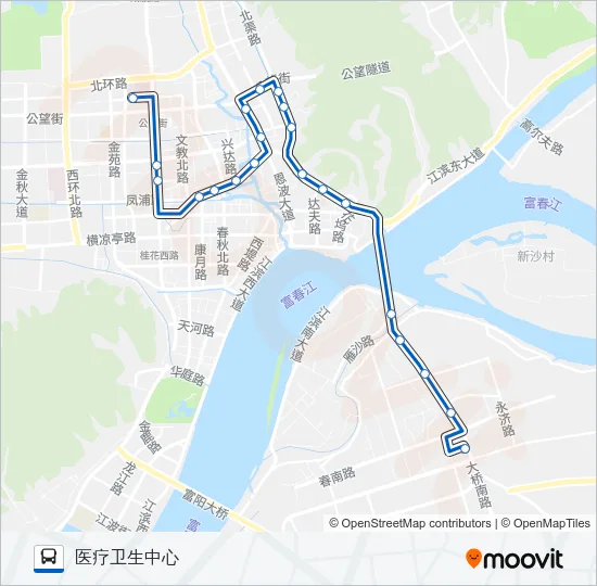 富阳6路 Bus Line Map