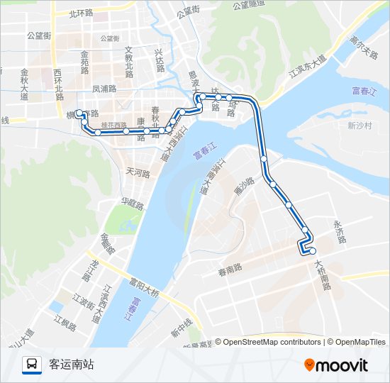 公交富阳7路的线路图
