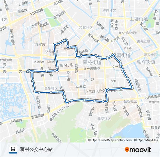 公交54外环路的线路图