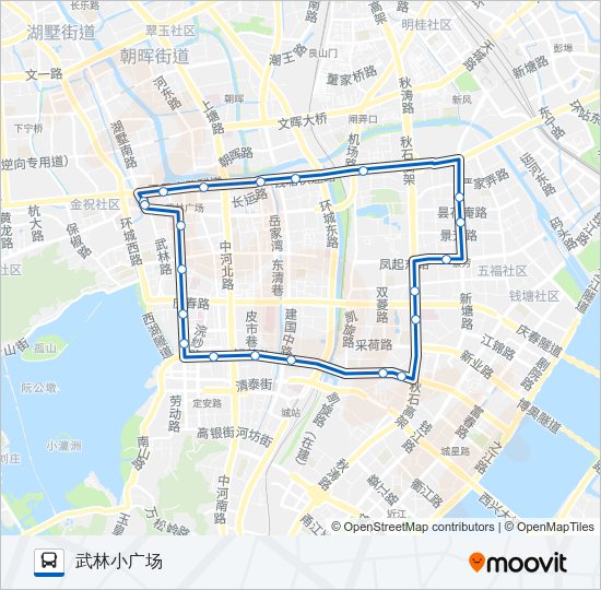 公交55环线路的线路图