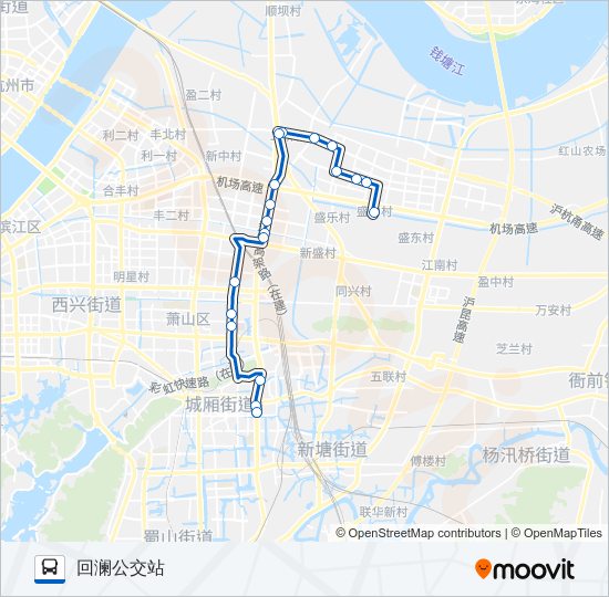 公交708支路的线路图