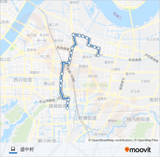 公交708支路的线路图