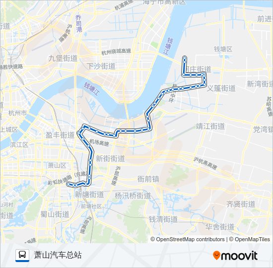 公交733区间路的线路图