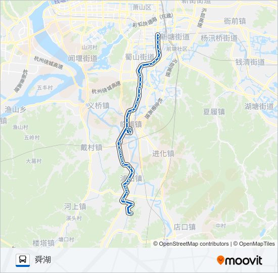 公交741舜湖路的线路图