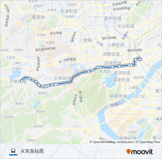 公交B4中泰路的线路图
