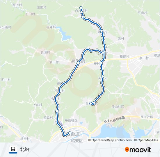 公交临安18路的线路图