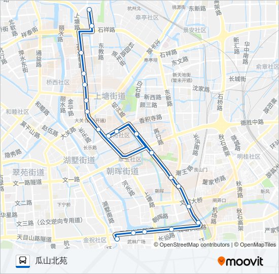 公交220区间路的线路图