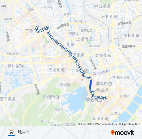 公交281高峰路的线路图