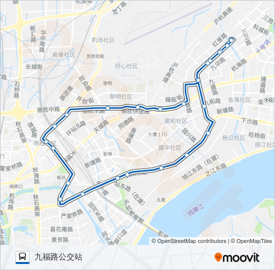 公交358环线路的线路图