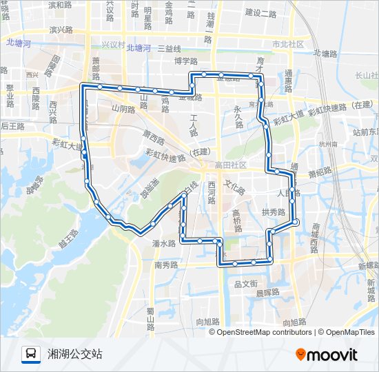 公交702环线路的线路图