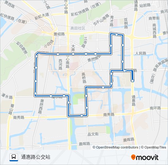 公交717环线路的线路图