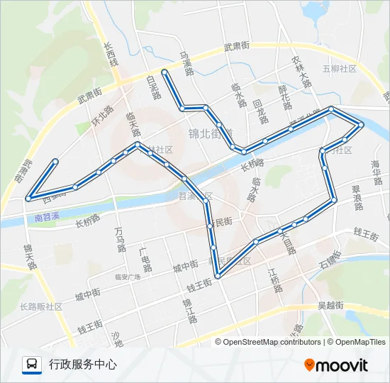临安2路外环 Bus Line Map