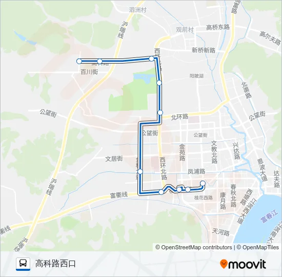 富阳502路 Bus Line Map