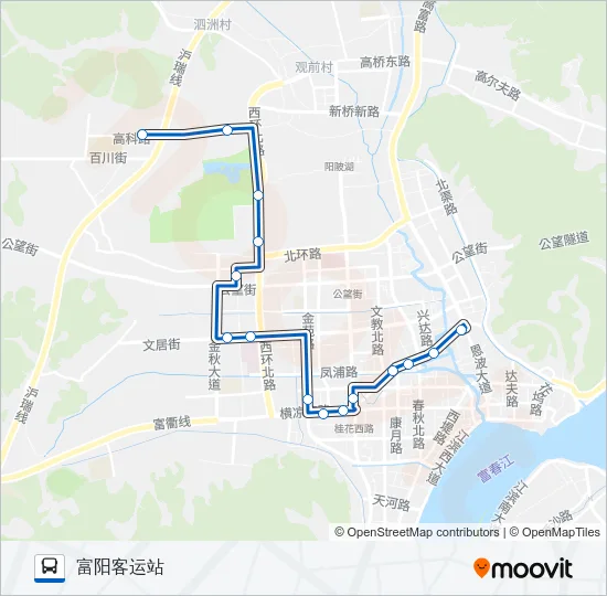 富阳502路 Bus Line Map