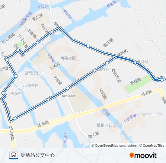 公交1198外环路的线路图