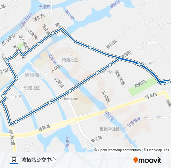 公交1198外环路的线路图