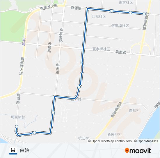 公交284高峰线路的线路图