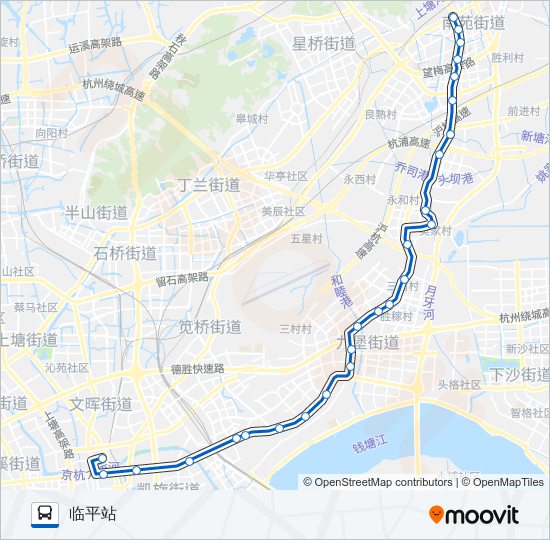 公交309夜间线路的线路图