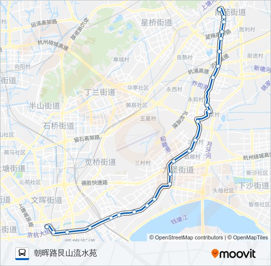 公交309夜间线路的线路图