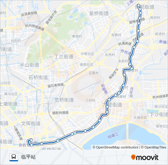 公交309夜间线路的线路图