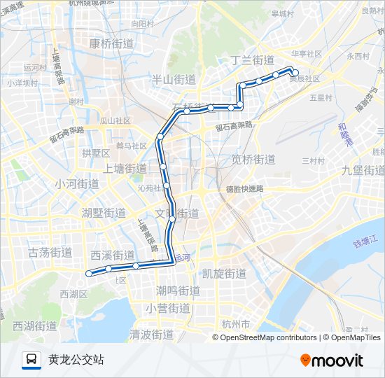 公交B3高峰跨车路的线路图