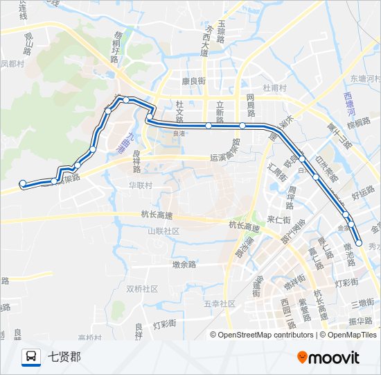 公交B支8区间2路的线路图