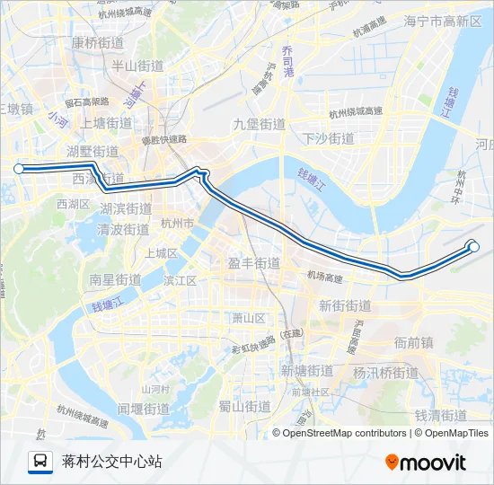 机场大巴蒋村线 Bus Line Map
