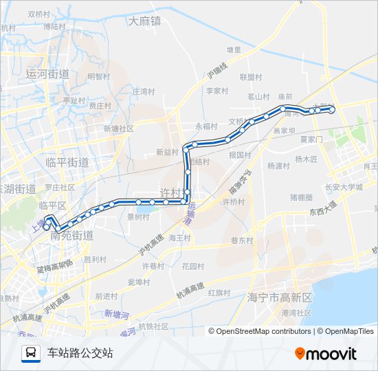 公交海宁K531路的线路图