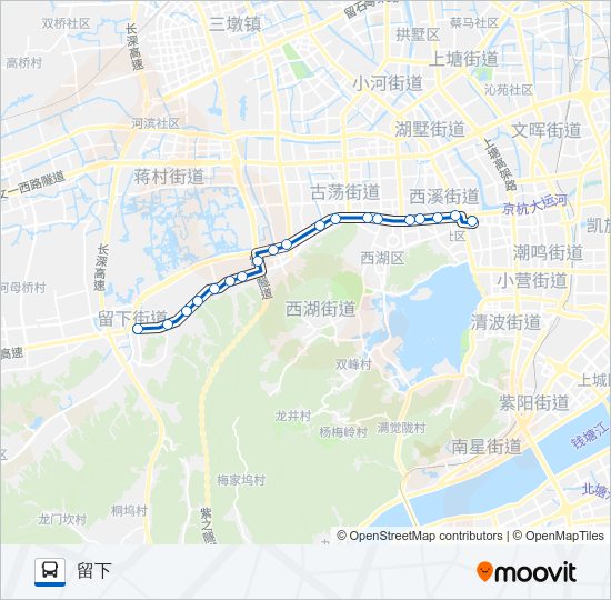 公交213留下区间路的线路图