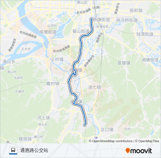 公交742(下曹坞)路的线路图