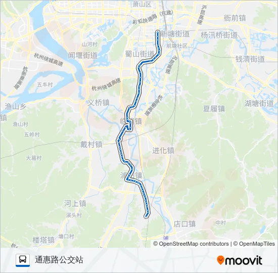 公交742(下曹坞)路的线路图