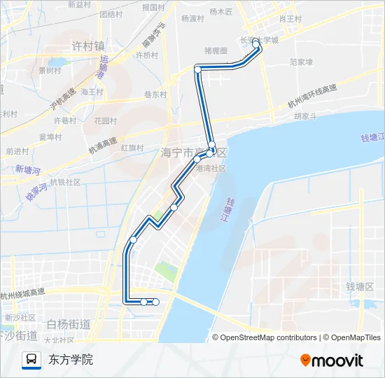 K868路学院线 Bus Line Map
