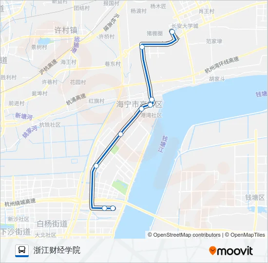 K868路学院线 Bus Line Map