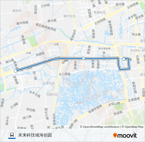 公交未来科技城通勤车路的线路图