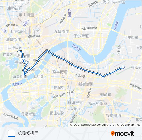 公交机场大巴杭州市区路的线路图