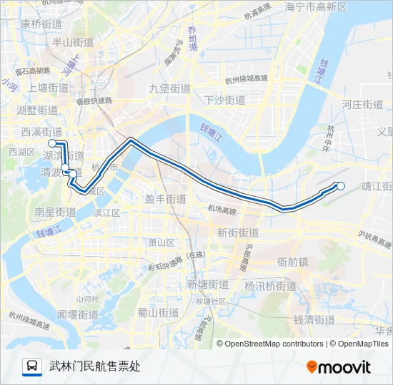 公交机场大巴杭州市区路的线路图