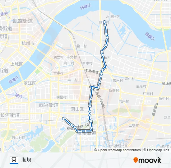 720路(顺坝线) Bus Line Map