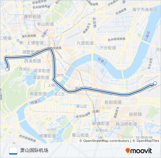 机场大巴汽车西站线 bus Line Map