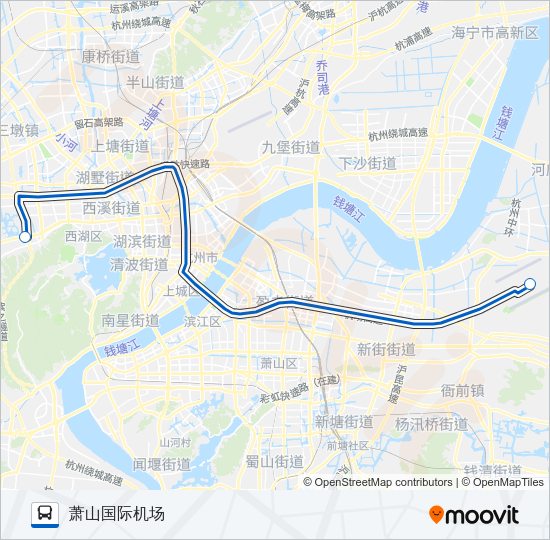 公交机场大巴汽车西站路的线路图