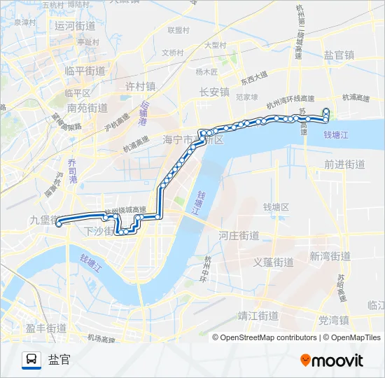 海宁K868假日专线 Bus Line Map