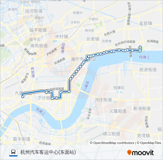 海宁K868假日专线 Bus Line Map
