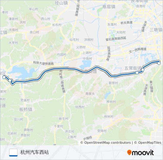 公交598(区间高速车)路的线路图