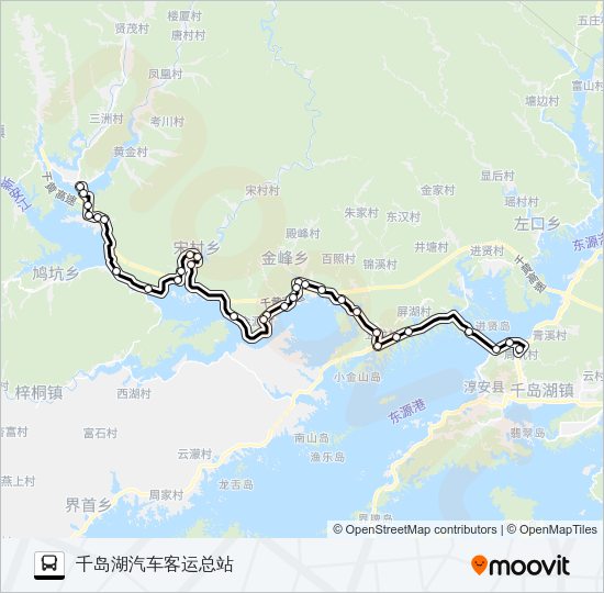 公交淳安-威坪路的线路图