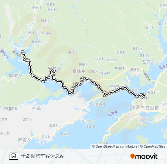 公交淳安-威坪路的线路图