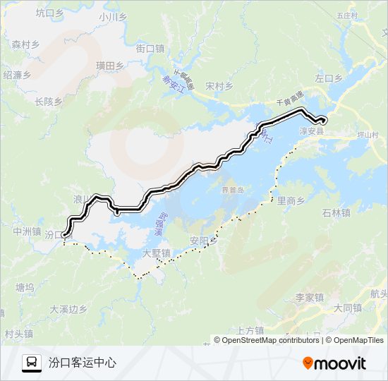 公交淳安-汾口路的线路图