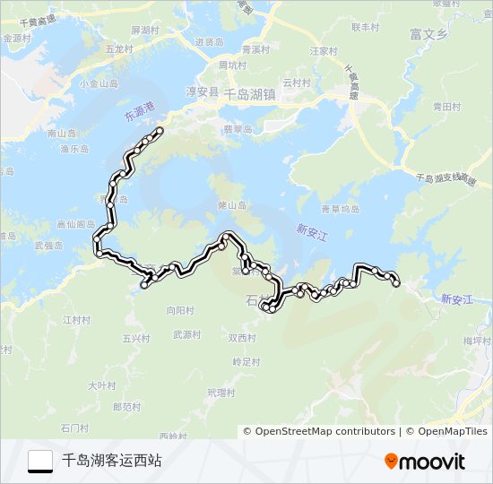 公交淳安-毛竹源路的线路图