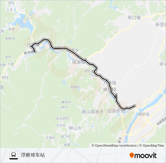 公交桐庐202路的线路图