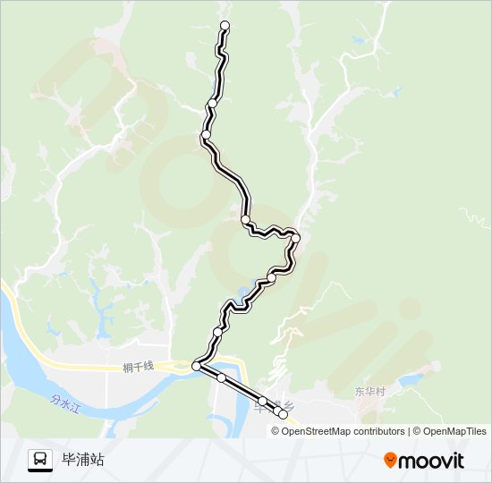 公交桐庐250路的线路图