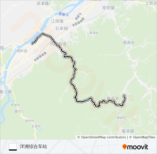 公交桐庐304路的线路图